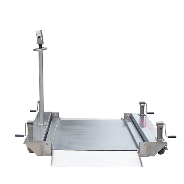 304 stainless steel low profile double deck mobile floor scale